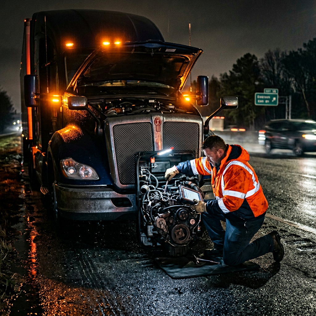 Mechanic working on engine